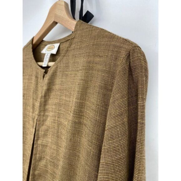 Talbots Women’s Vintage Linen Blend Maxi Dress & Jacket 10 Tan Brown Lightweight - Picture 6 of 12